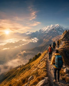 Travellers enjoying an adventure tour package with Roameaze.
