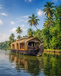 Travellers enjoying Kerala backwaters on a Kerala tour package with India's best travel agency, Roameaze.