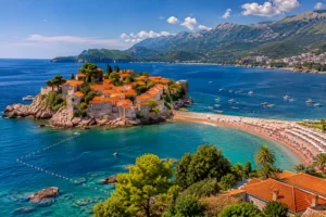 Travellers exploring Kotor Bay on a Montenegro tour package from India with Roameaze.
