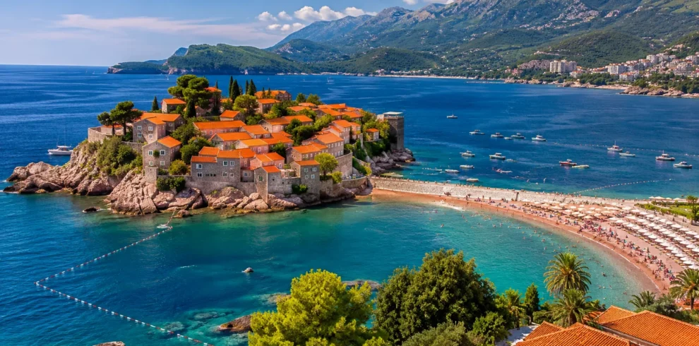 Travellers exploring Kotor Bay on a Montenegro tour package from India with Roameaze.
